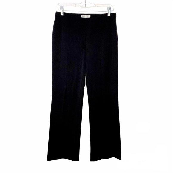 CASLON Black Flat Front High Rise Wide Leg Pants 6 - Picture 2 of 16